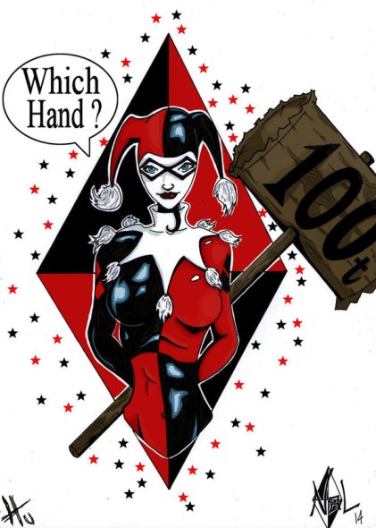 harley_quinn__which_hand___colorised_by_tenshiflyers-d7ul8pi